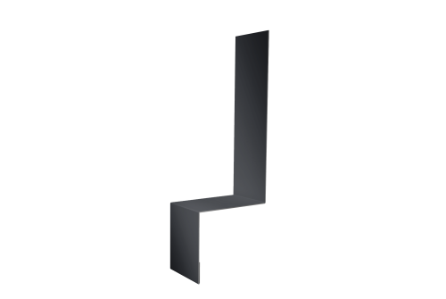 Планка примыкание боковое фальц 0,45 PE с пленкой RAL 7024 мокрый асфальт (3м)