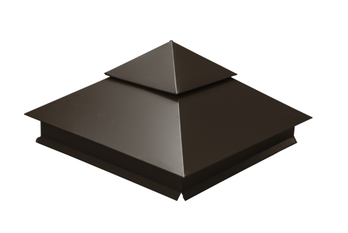 Колпак на столб двойной 390х390мм 0,45 Drap с пленкой RR 32 темно-коричневый