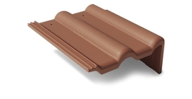 Боковая цементно-песчаная черепица Braas Франкфуртская правая, коричневый