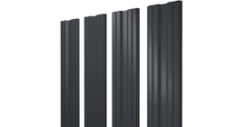 Штакетник Twin с прямым резом 0.45 PE RAL 7024 мокрый асфальт