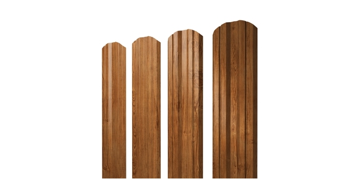Штакетник Twin фигурный 0.45 Print Elite Golden Wood TwinColor