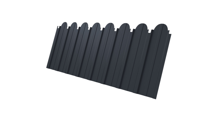 Профнастил С10A фигурный 0,4 PE-Double RAL 7024 мокрый асфальт