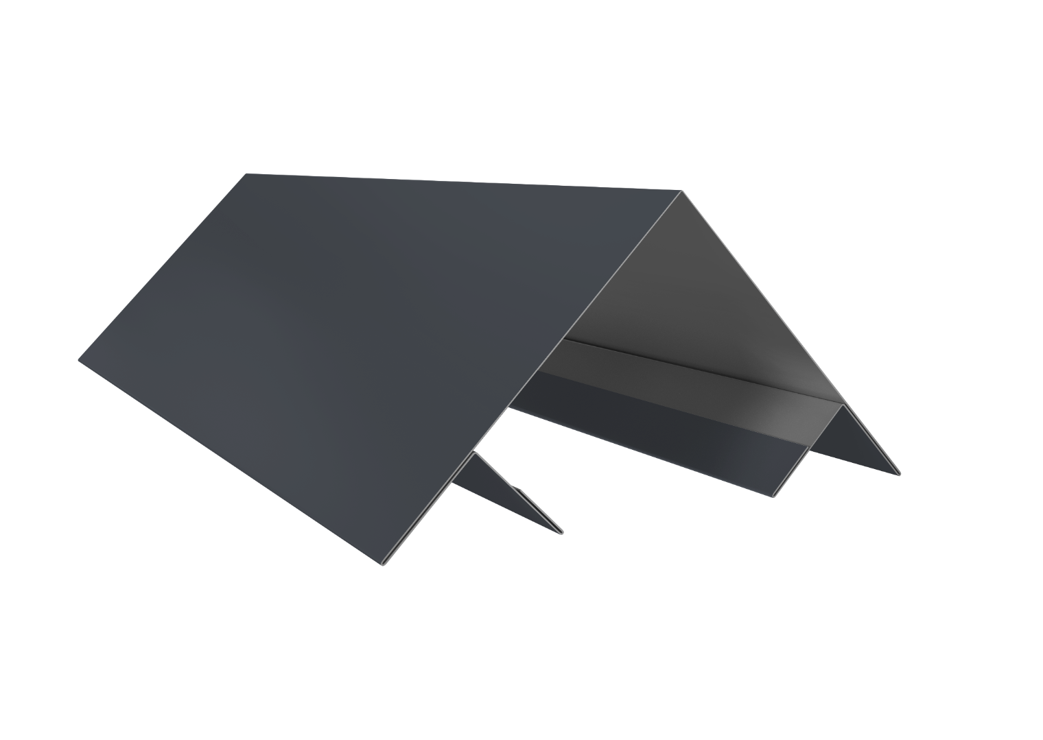 Планка угла внешнего составная верхняя 0,45 PE с пленкой RAL 7024 мокрый асфальт (2м)