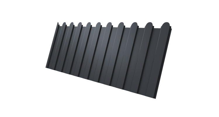 Профнастил С8А фигурный 0,45 Drap TwinColor RAL 7024 мокрый асфальт