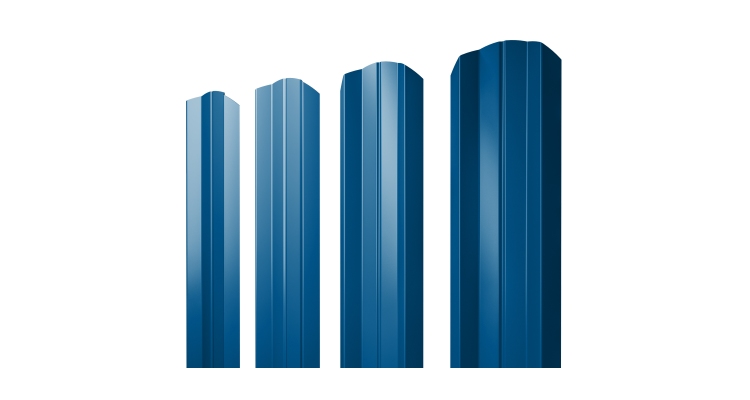 Штакетник М-образный A фигурный 0,45 PE RAL 5005 сигнальный синий
