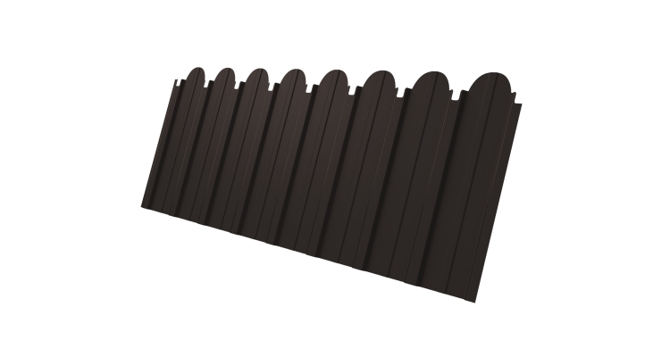 Профнастил C10A фигурный 0.5 PurPro RR 32 темно-коричневый