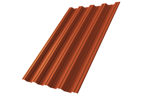 Профнастил НС44 0,5 Satin Matt TX RAL 8004 терракота