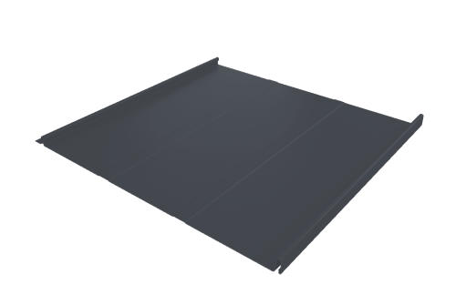 Фальц двойной стоячий Line Grand Line 0,45 Drap TwinColor с пленкой на замках RAL 7024 мокрый асфальт