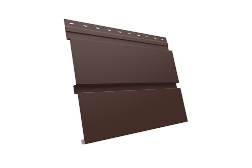 Софит металлический Квадро Брус без перфорации 0,45 Drap TX с пленкой RAL 8017 шоколад