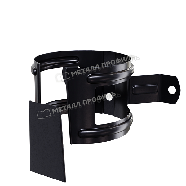 Держатель трубы Металл Профиль PURMAN BLACK EDITION D100 (на дерево) RAL 9005
