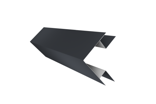 Планка угла внешнего сложного Экобрус Grand Line 0,5 Satin с пленкой RAL 7024 мокрый асфальт (3м)