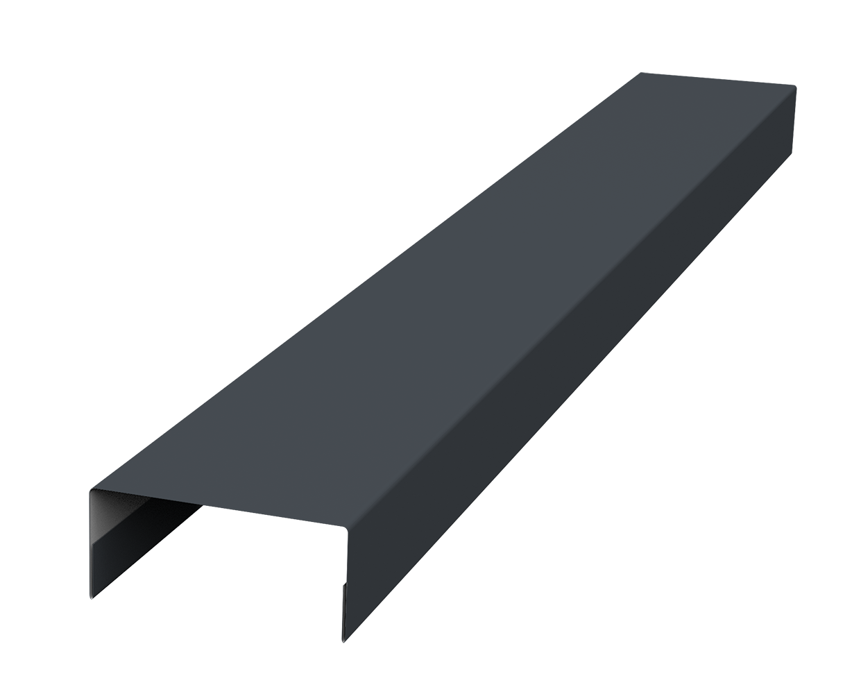 Ламель лицевая 125 забора жалюзи Texas стартовая/финишная для калиток и ворот 0.45 Drap с пленкой RAL 7024 мокрый асфальт