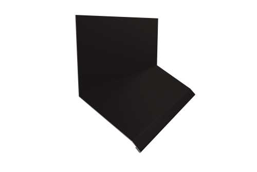 Планка примыкание верхнее к стене фальц Grand Line 150х130х20 0,45 Drap TX RAL 9005 черный (2м)