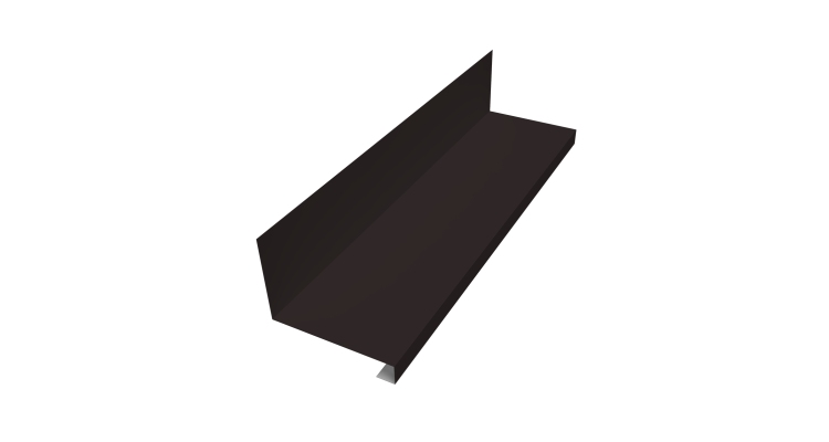 Планка примыкание нижнее к трубе для Кликфальц Pro 0,45 Drap TX RAL 9005 черный (3м)