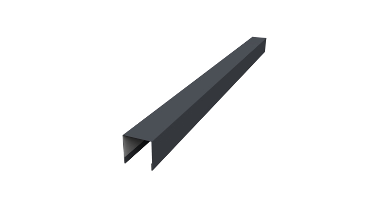 Планка вертикальная лицевая для забора жалюзи Palermo 0,5 Satin Matt TX RAL 7024 мокрый асфальт (3м)