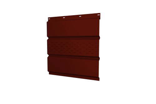 Софит металлический центральная перфорация 0,45 РЕ с пленкой RAL 3009 оксидно-красный